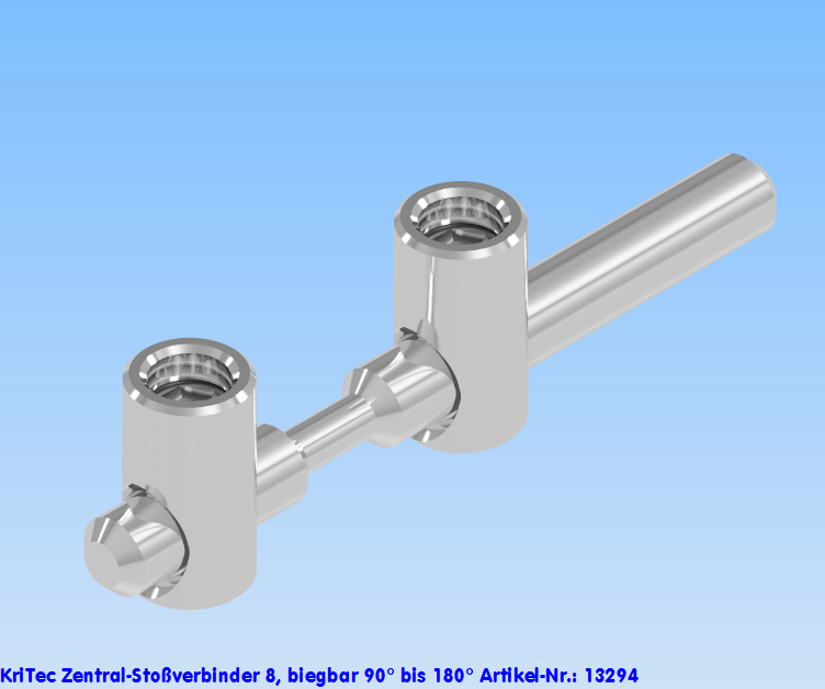 KriTec Zentral-Stoßverbinder 8 Raster 30, biegbar 90° bis 180°
