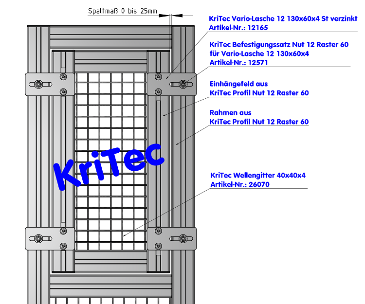 KriTec Vario-Lasche 12 130x60x4 St verzinkt