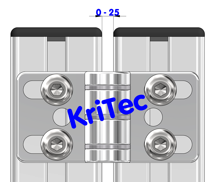 KriTec Scharnier 8 40 Zn, schwarz
