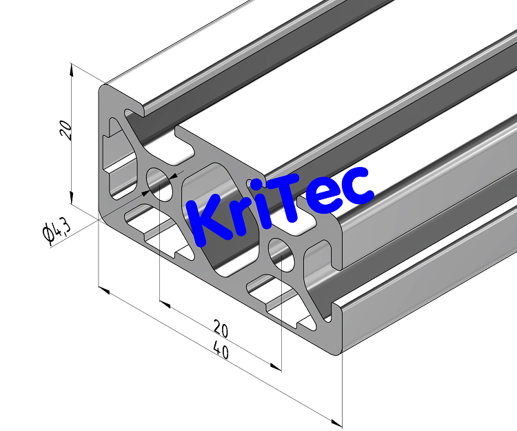 KriTec Profil 5 40x20 3N 90°