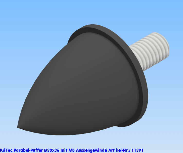 KriTec Parabel-Puffer Ø 30x36 M8 mit Außengewinde
