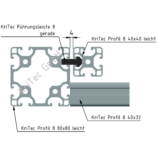 KriTec Führungsleiste 8 gerade