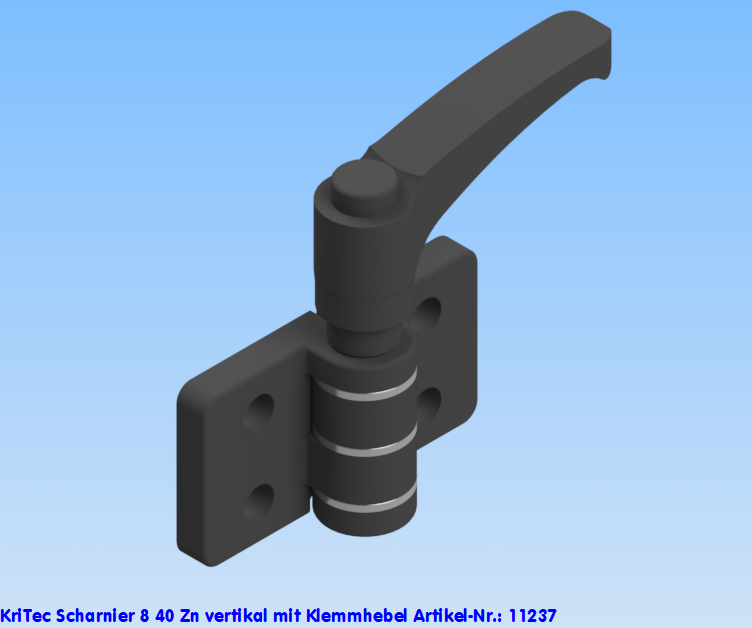 KriTec Scharnier 8 40 Zn vertikal mit Klemmhebel