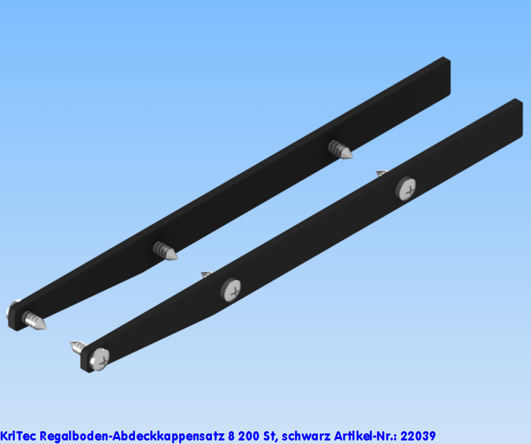 KriTec Regalboden-Abdeckkappensatz 8 200 St, schwarz