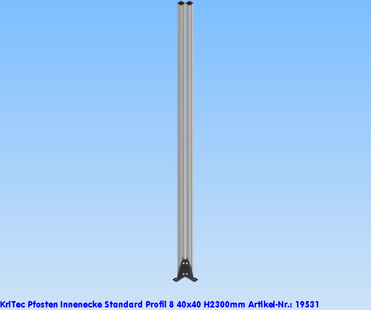 KriTec Pfosten Innenecke Standard Profil 8 40x40 H2.300mm