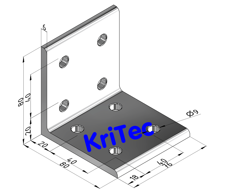 KriTec Winkel 8 Al 80x80x76x6 Softline