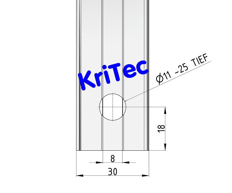 KriTec Schnellspannverbinder 0° 8 Raster 30