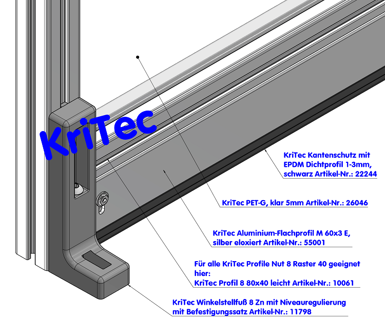 KriTec Aluminium-Flachprofil M 60x3 E