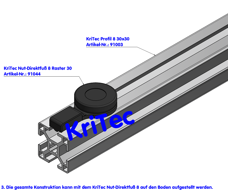 KriTec Nut-Direktfuß 8 Raster 30