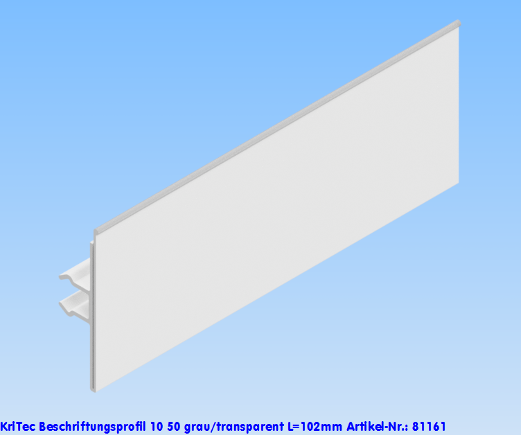 KriTec Beschriftungsprofil 10 50 grau/transparent L=102mm