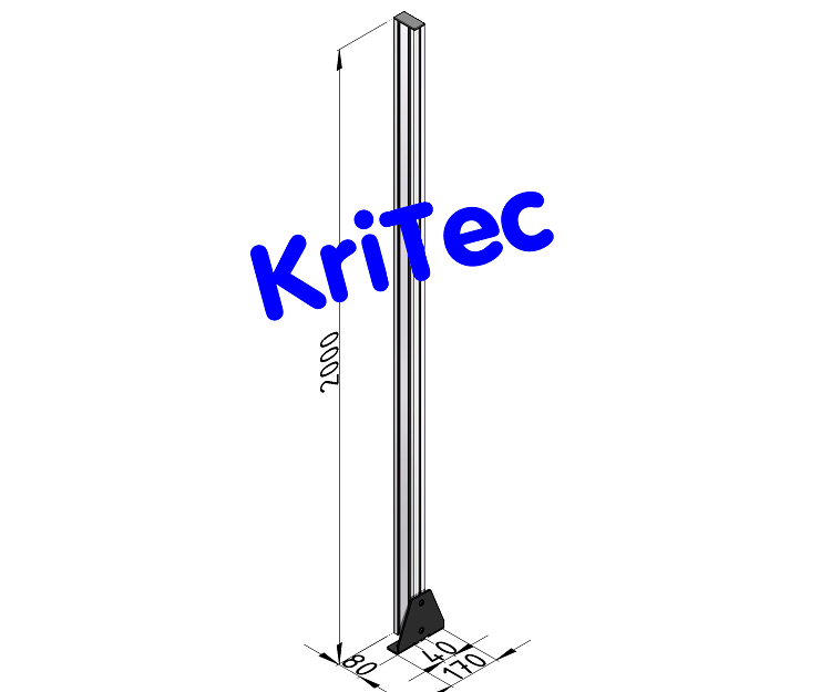 KriTec Pfosten gerade Profil 8 80x40 H2.000mm