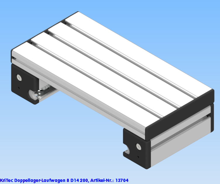 KriTec Doppellager-Laufwagen 8 D14 200