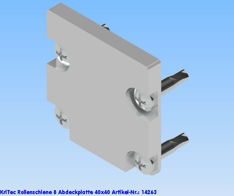KriTec Rollenschiene 8 Abdeckplatte 40x40