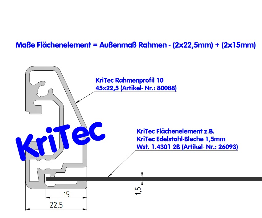 KriTec Rahmenprofil 10 45x22,5