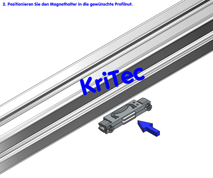 KriTec Magnethalter 8, grau ähnlich RAL 7042
