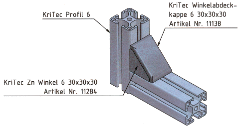 KriTec Winkel 6 30x30x30 Zn Standard