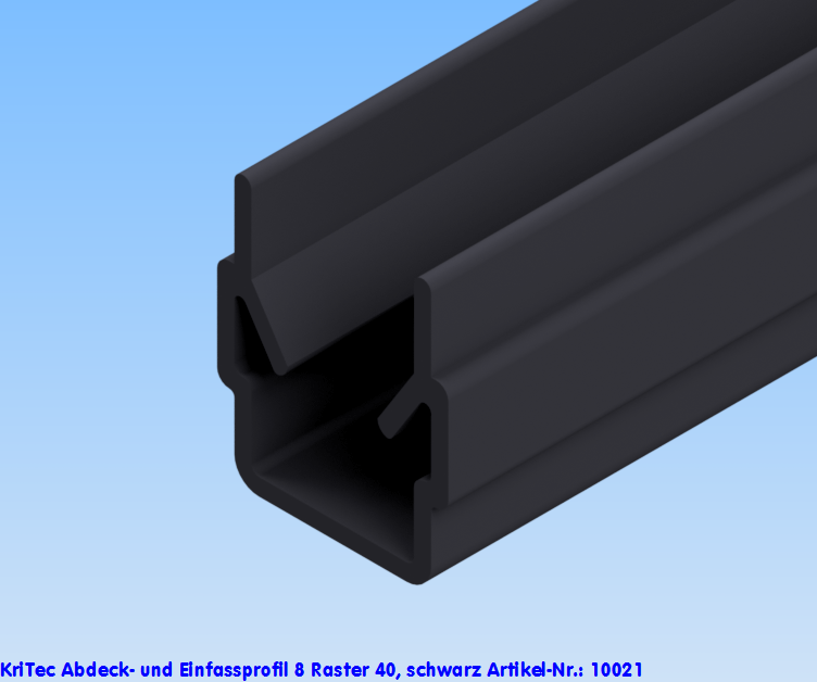 KriTec Abdeck- und Einfassprofil 8 Raster 40, schwarz