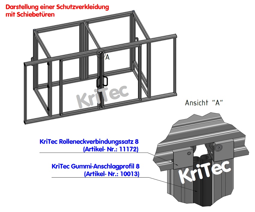 KriTec Rolleneckverbindungssatz 8 Raster 40