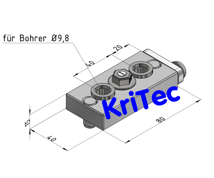 KriTec Bohrlehre 10 Raster 40 Ø9,8