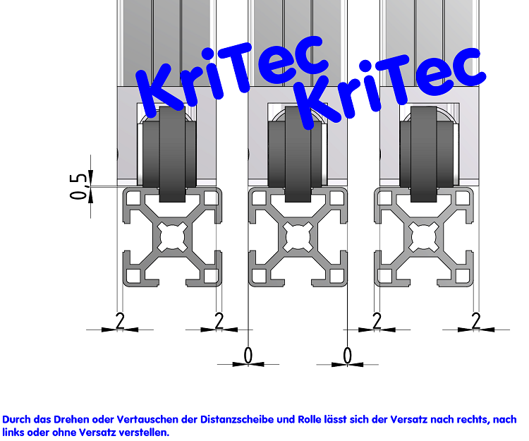 KriTec Rolleneckverbindungssatz 8 Raster 30
