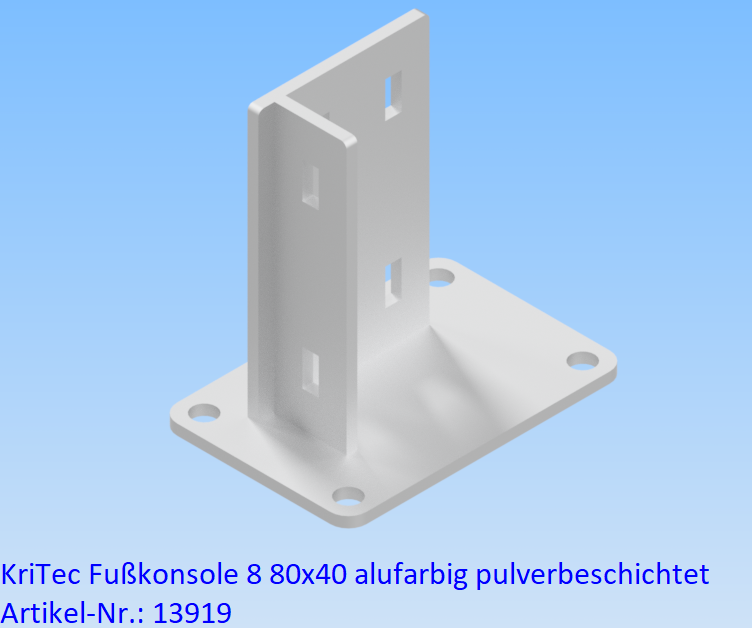 KriTec Fußkonsole 8 80x40 alufarbig pulverbeschichtet