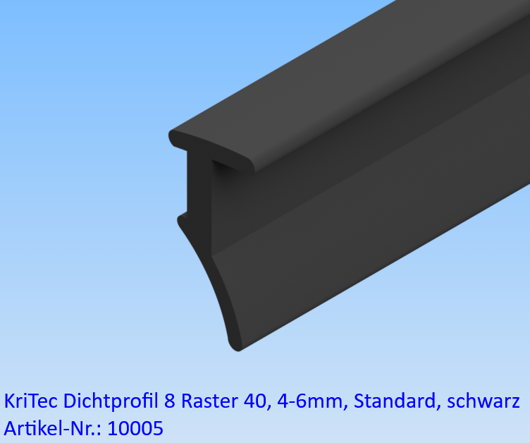 KriTec Dichtprofil 8 Raster 40, 4-6mm, Standard, schwarz