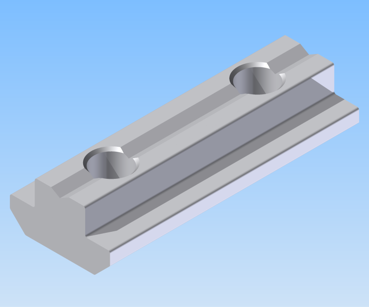 KriTec Doppelnutenstein 10 St 2x Gewinde M8 schwer/ einschiebbar, L=48,5mm