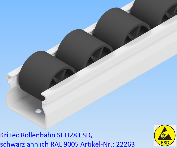 KriTec Rollenbahn St D28 ESD, schwarz