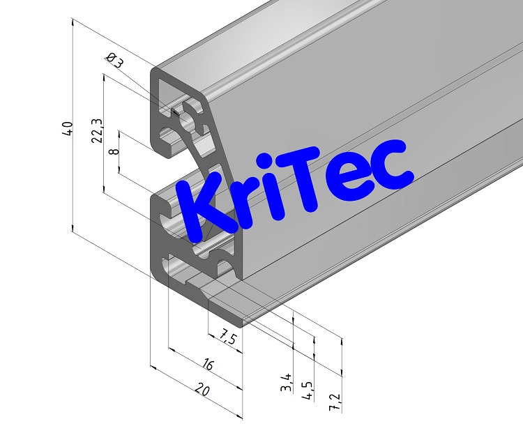 KriTec Rahmenprofil 8 40x20