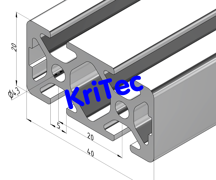 KriTec Profil 5 40x20 2N 180°