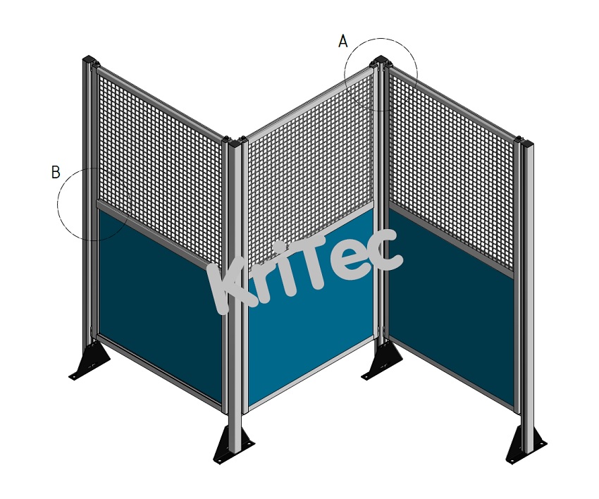 KriTec Schutzgitterprofil 8 (10) 30x30 passend für Nut 10