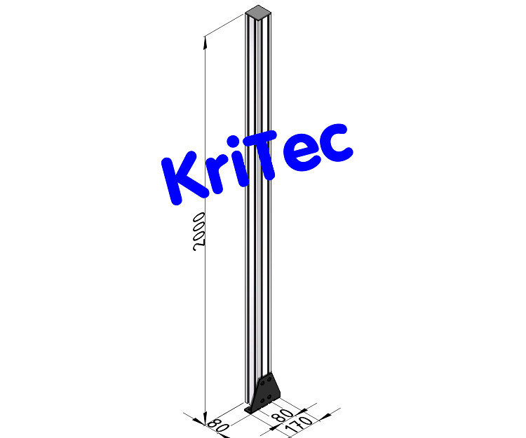 KriTec Pfosten gerade Profil 8 80x80 H2.000mm