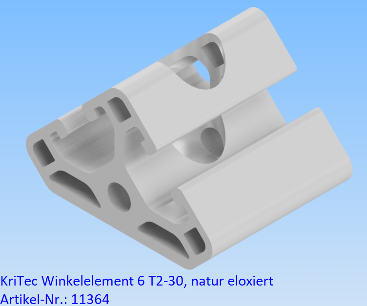 KriTec Winkelelemente 6 T2-30, natur eloxiert