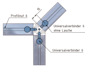 KriTec Universalverbindungssatz Nut 6 Raster 30 ohne Lasche
