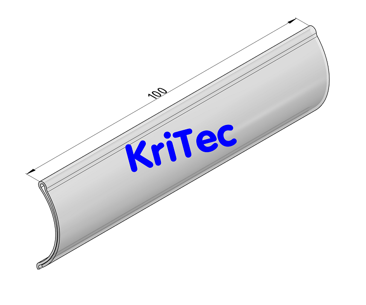 KriTec Beschriftungsprofil D30-100, transparent, L=100mm