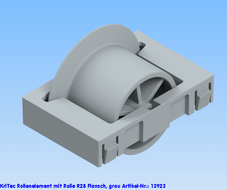 KriTec Rollenelement D28 mit Rolle R28 Flansch, grau