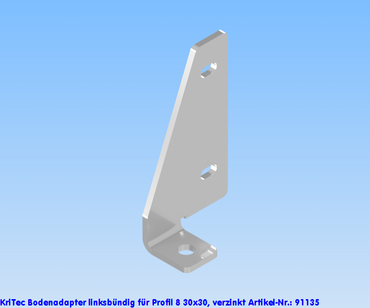 KriTec Bodenadapter linksbündig für Profil 8 30x30, verzinkt