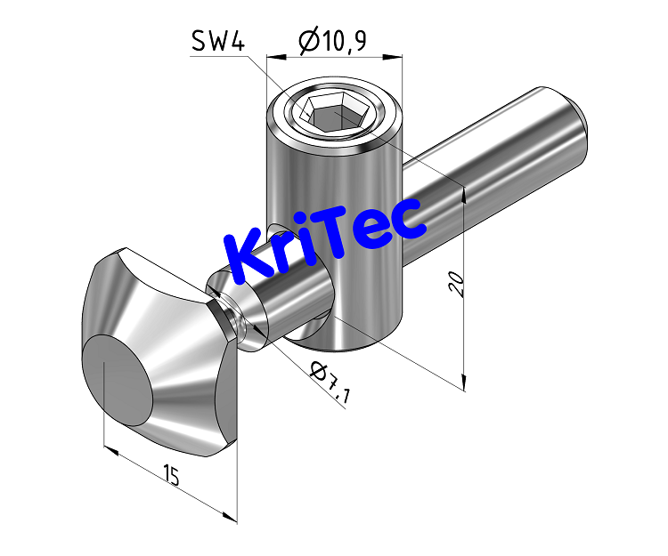 KriTec Schnellspannverbinder biegbar 45°-135° Stirn – Nut 8 Raster 30