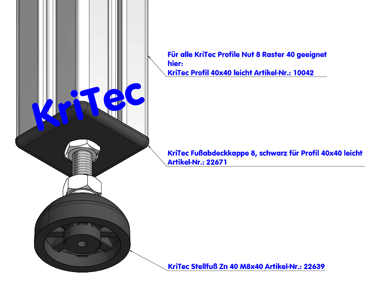 KriTec Stellfuß Zn 40