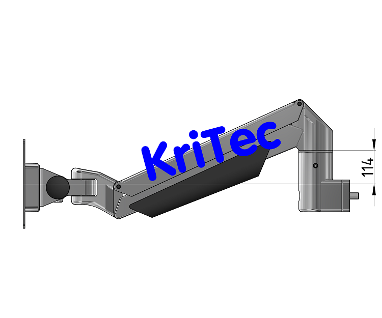 KriTec Monitorarm, höhenverstellbar 4 Gelenke, Premium
