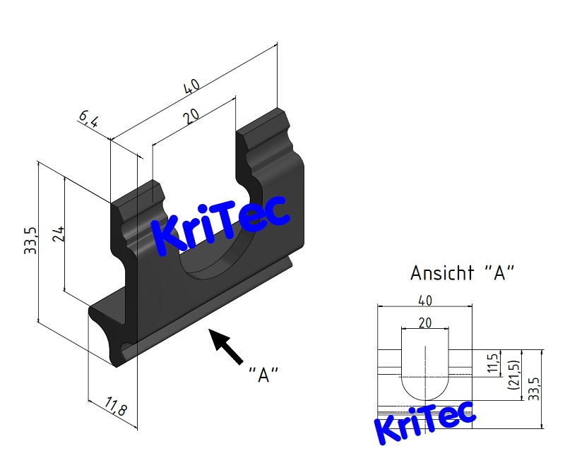KriTec Kabeldurchführung Wand 40 für Kabelkanalstecksystem