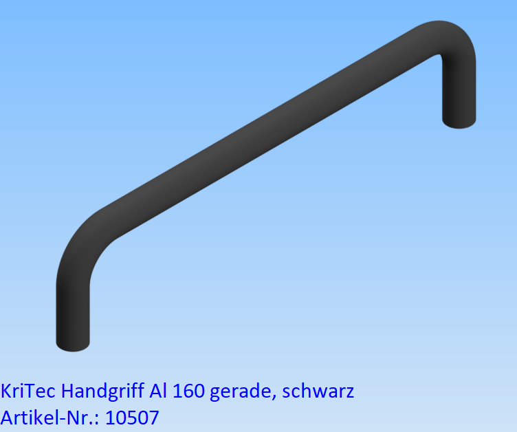 KriTec Handgriff Al 160 gerade, schwarz
