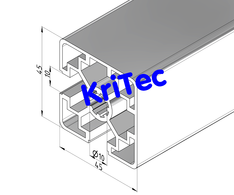 KriTec Profil 10 45x45 2N 90° leicht