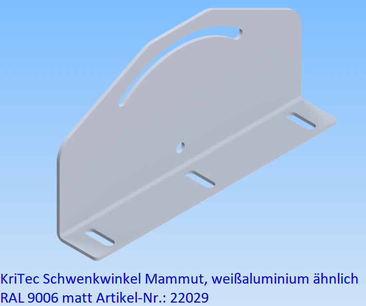 KriTec Schwenkwinkel Mammut, weißaluminium ähnl. RAL 9006 matt