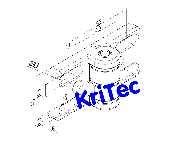 KriTec Scharnier 10 40/ 45 Zn, schwarz