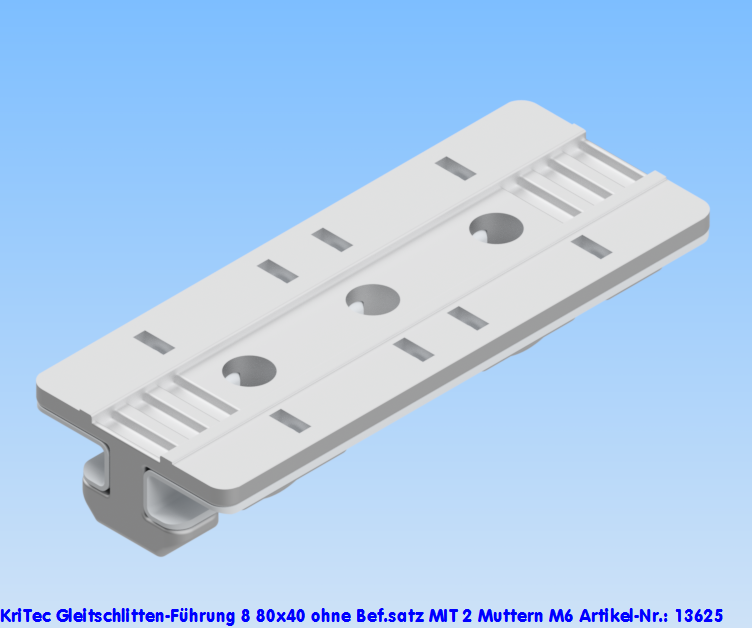 KriTec Gleitschlitten-Führung 8 80x40 ohne Bef.satz MIT 2 Muttern M6