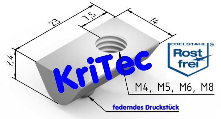 KriTec Nutensteine 8 VA glatt rostfrei