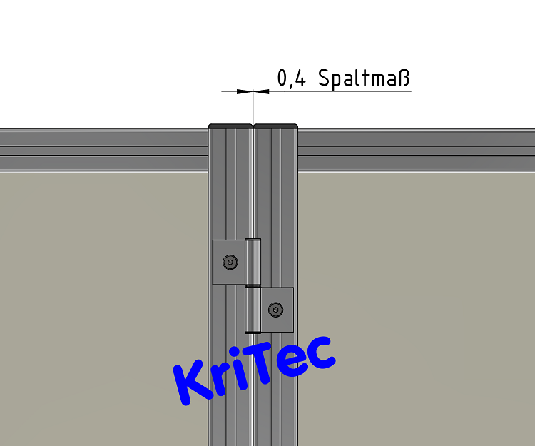 KriTec Scharnier Al leicht, Bolzensatz D6