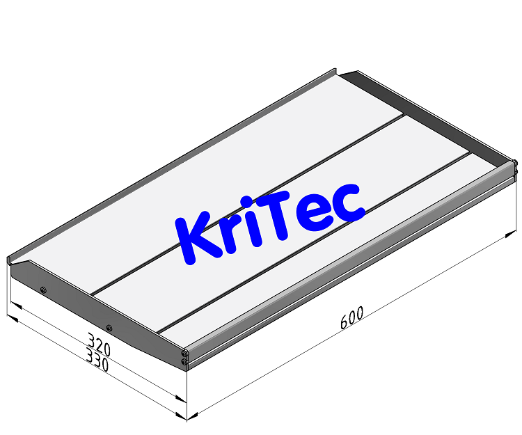 KriTec Regalboden 8 320-600 mit Bordkante VA, rostfrei