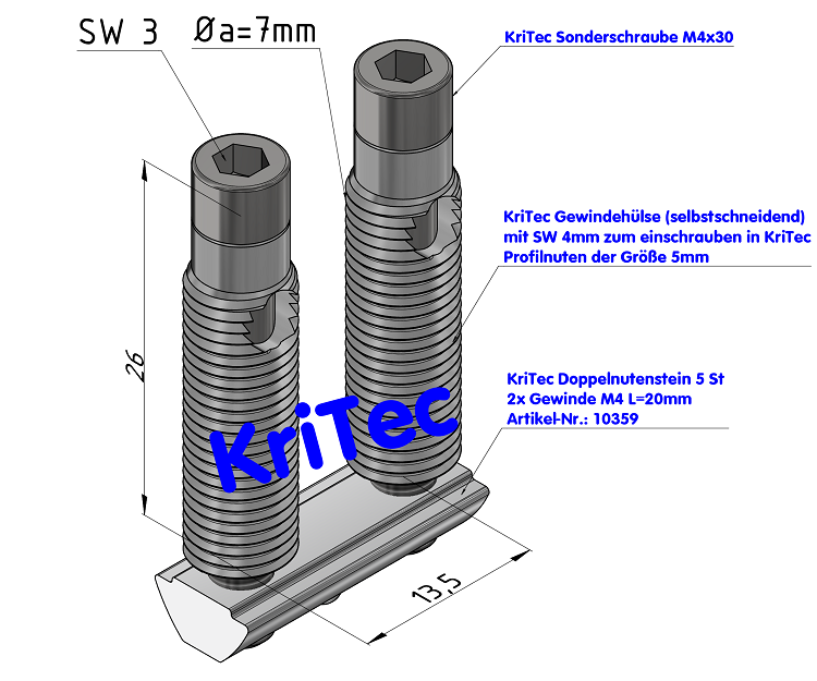 KriTec Automatik-Verbindungssatz 5 20, verzinkt
